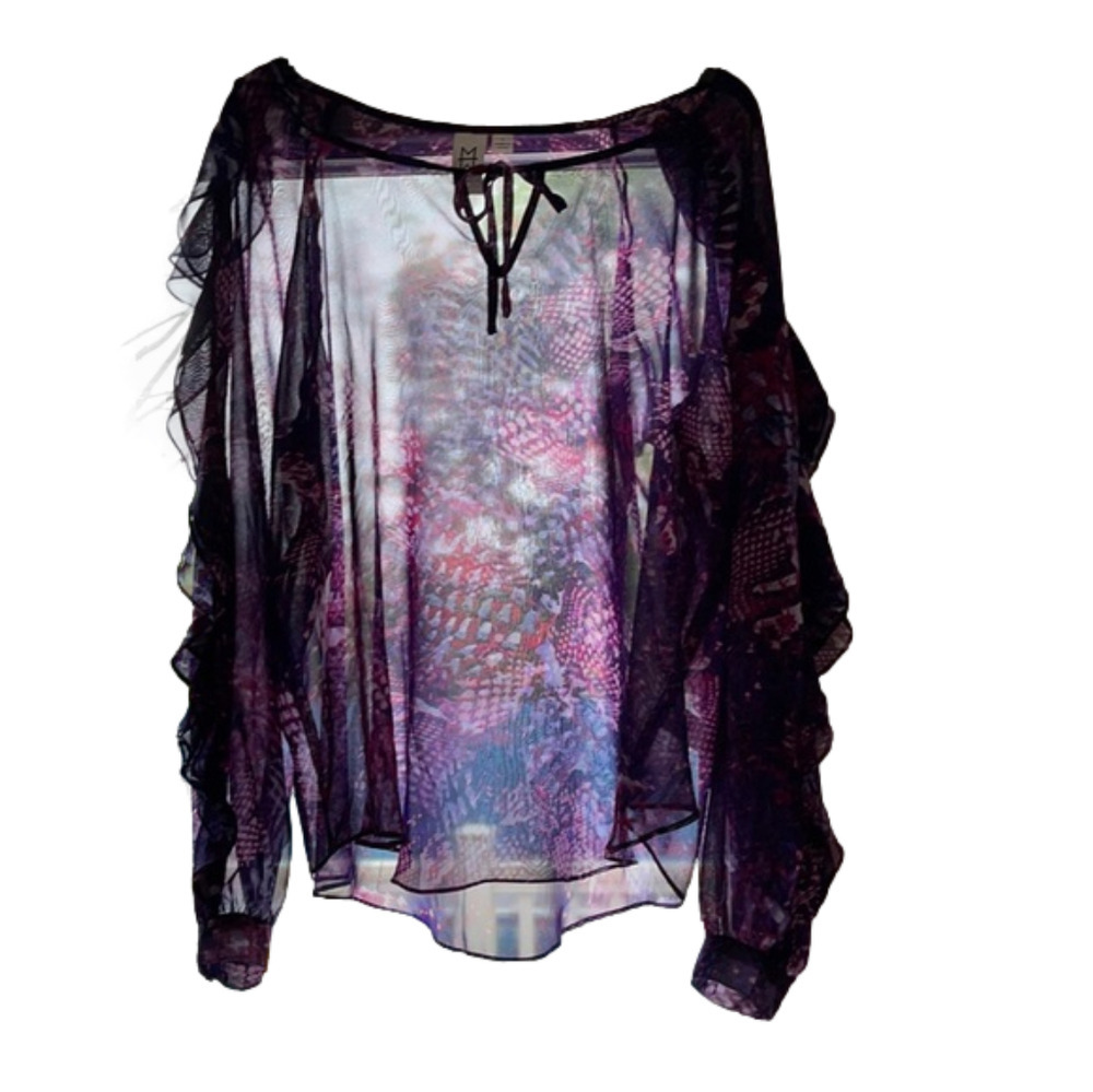 Beautiful sheer Marc Bouwer blouse large